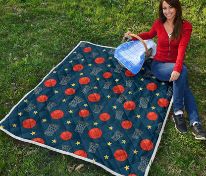 Basketball Classic Print Pattern Premium Quilt-JTAMIGO.COM