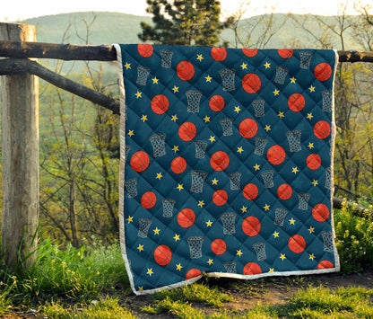 Basketball Classic Print Pattern Premium Quilt-JTAMIGO.COM