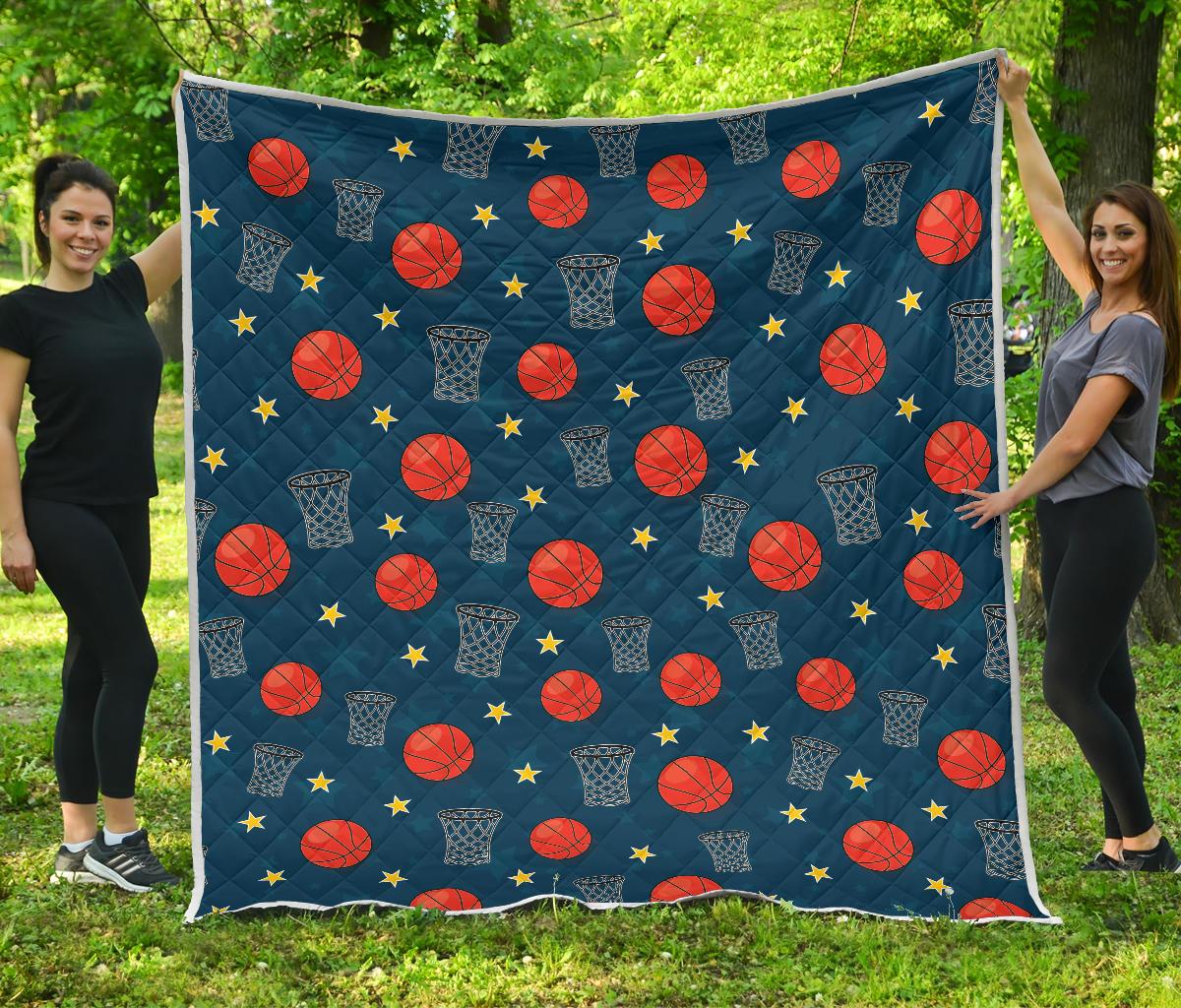 Basketball Classic Print Pattern Premium Quilt-JTAMIGO.COM
