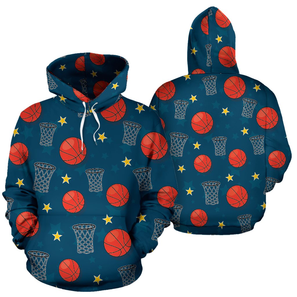 Basketball Classic Print Pattern Pullover Hoodie