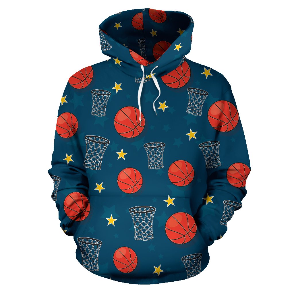 Basketball Classic Print Pattern Pullover Hoodie