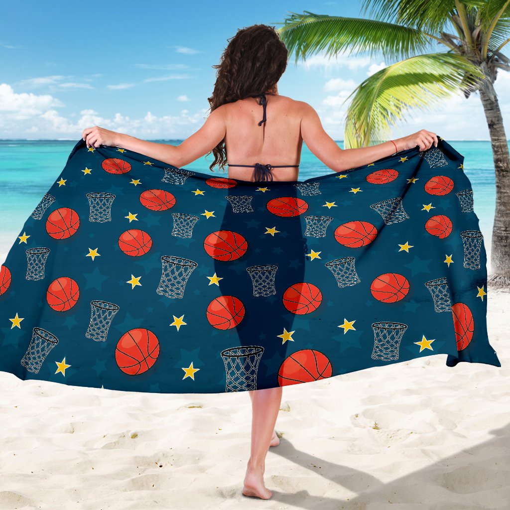 Basketball Classic Print Pattern Sarong Pareo Wrap