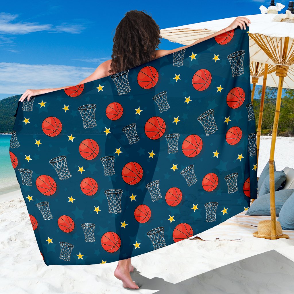 Basketball Classic Print Pattern Sarong Pareo Wrap
