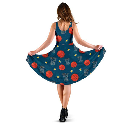 Basketball Classic Print Pattern Sleeveless Dress
