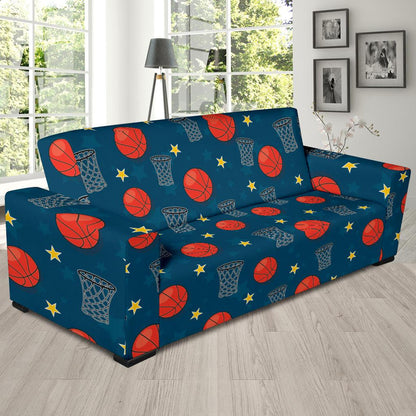 Basketball Classic Print Pattern Sofa Slipcover-JTAMIGO.COM