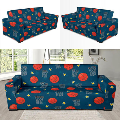 Basketball Classic Print Pattern Sofa Slipcover-JTAMIGO.COM