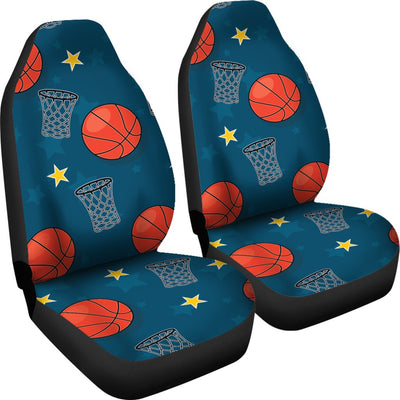 Basketball Classic Print Pattern Universal Fit Car Seat Covers