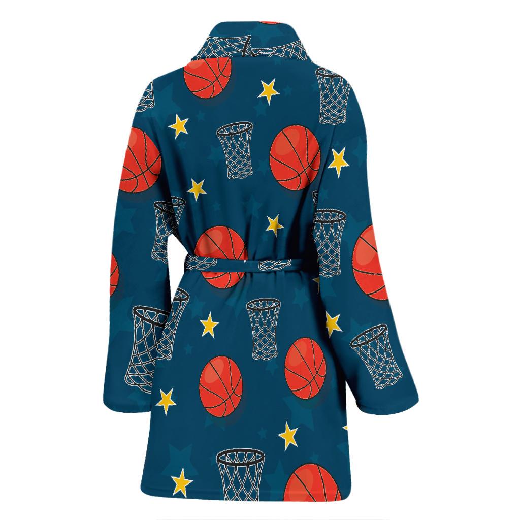 Basketball Classic Print Pattern Women Bath Robe-JTAMIGO.COM
