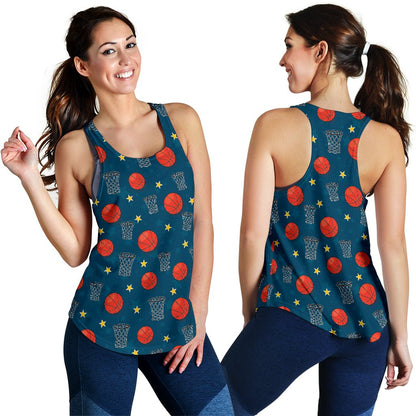 Basketball Classic Print Pattern Women Racerback Tank Top