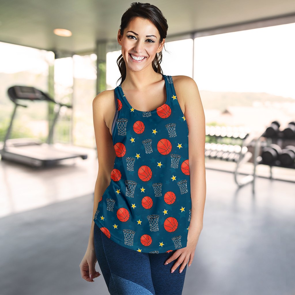 Basketball Classic Print Pattern Women Racerback Tank Top