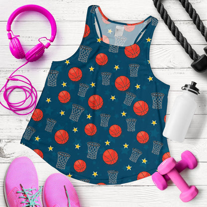 Basketball Classic Print Pattern Women Racerback Tank Top