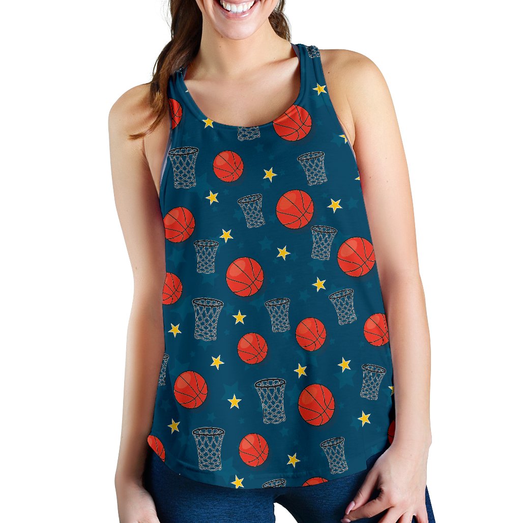 Basketball Classic Print Pattern Women Racerback Tank Top