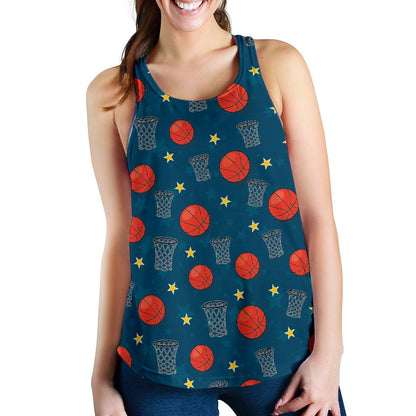 Basketball Classic Print Pattern Women Racerback Tank Top