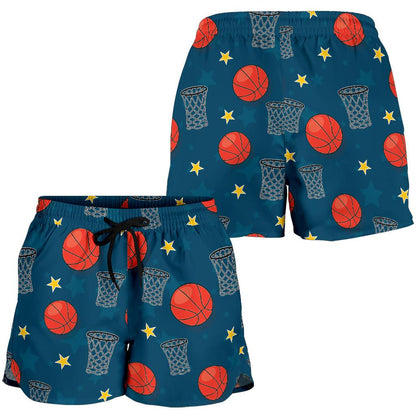 Basketball Classic Print Pattern Women Shorts-JTAMIGO.COM