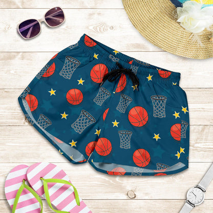 Basketball Classic Print Pattern Women Shorts-JTAMIGO.COM