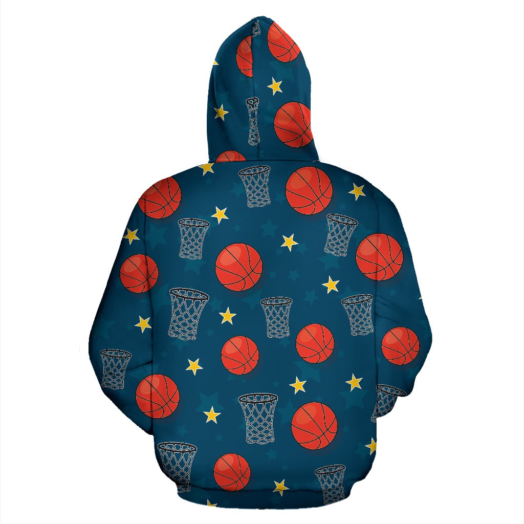 Basketball Classic Print Pattern Zip Up Hoodie