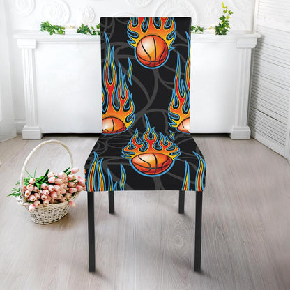 Basketball Fire Print Pattern Dinning Chair Slipper-JTAMIGO.COM