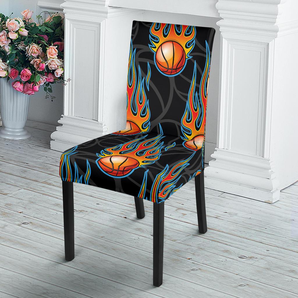 Basketball Fire Print Pattern Dinning Chair Slipper-JTAMIGO.COM