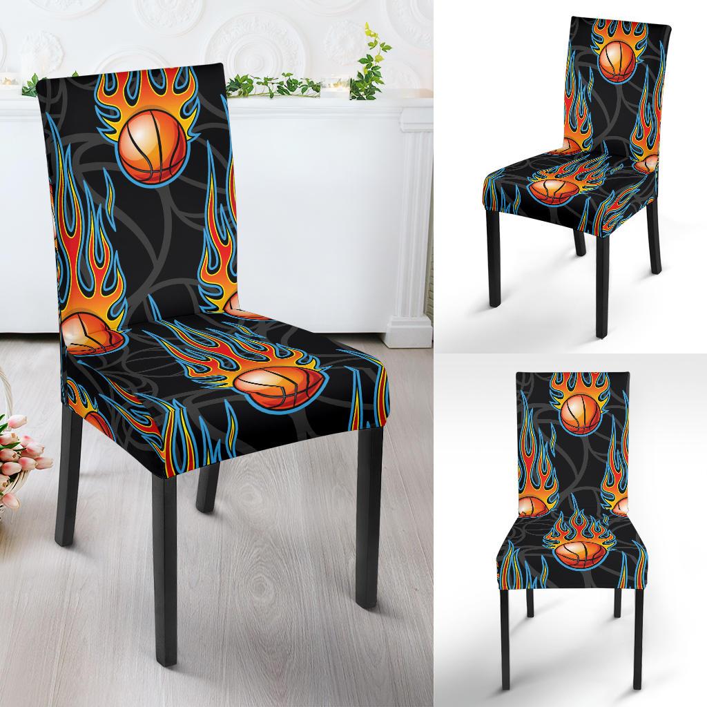 Basketball Fire Print Pattern Dinning Chair Slipper-JTAMIGO.COM