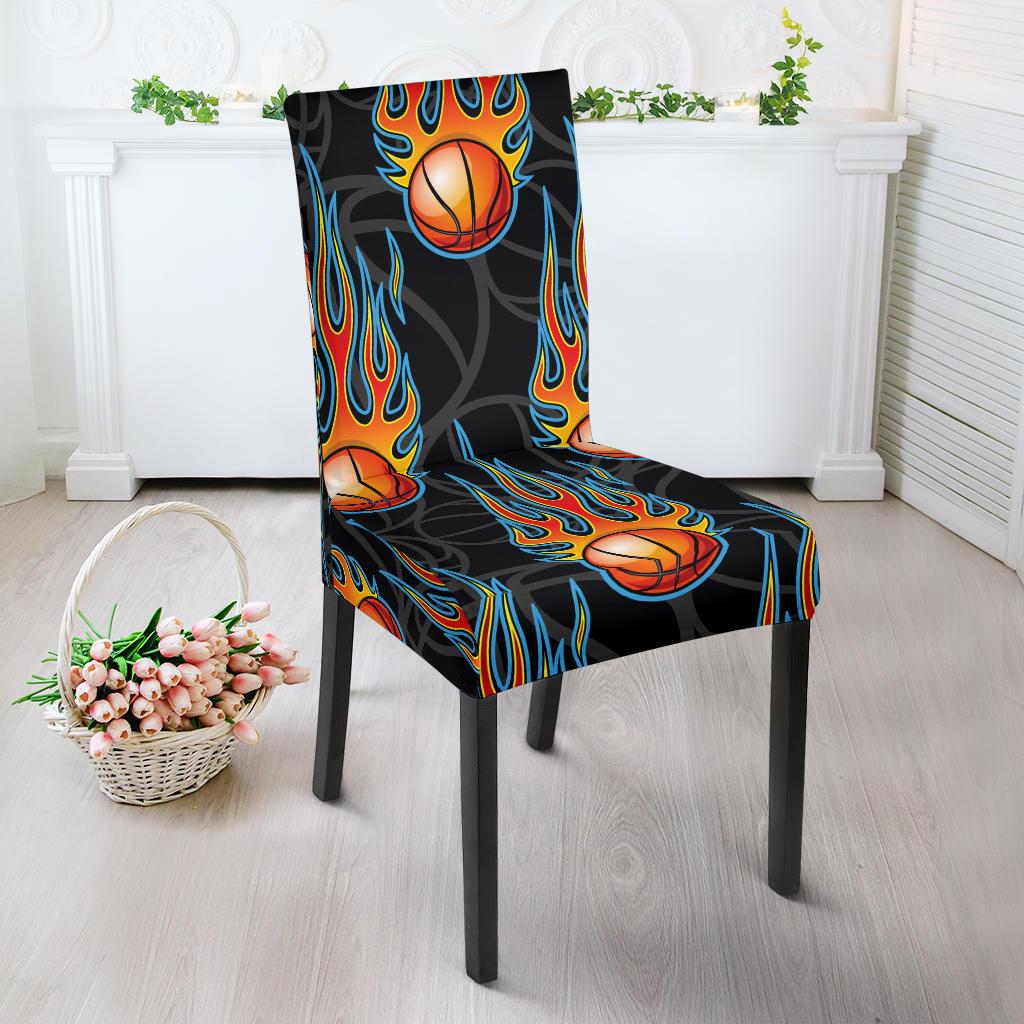 Basketball Fire Print Pattern Dinning Chair Slipper-JTAMIGO.COM