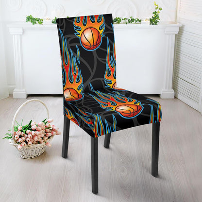 Basketball Fire Print Pattern Dinning Chair Slipper-JTAMIGO.COM