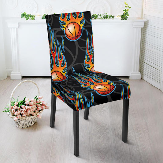 Basketball Fire Print Pattern Dinning Chair Slipper-JTAMIGO.COM