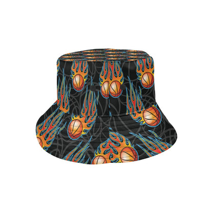 Basketball Fire Print Pattern Unisex Bucket Hat