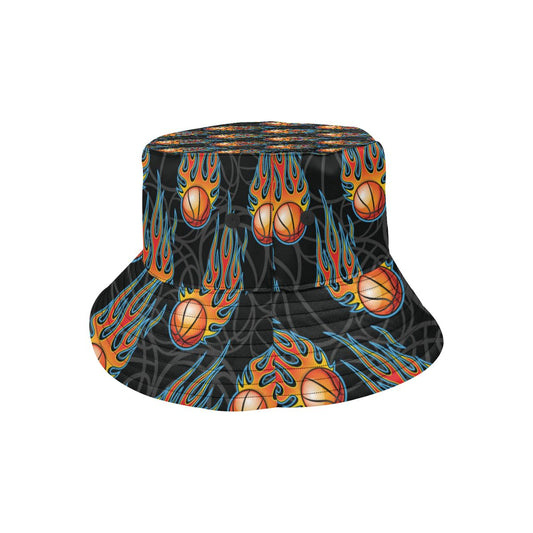 Basketball Fire Print Pattern Unisex Bucket Hat