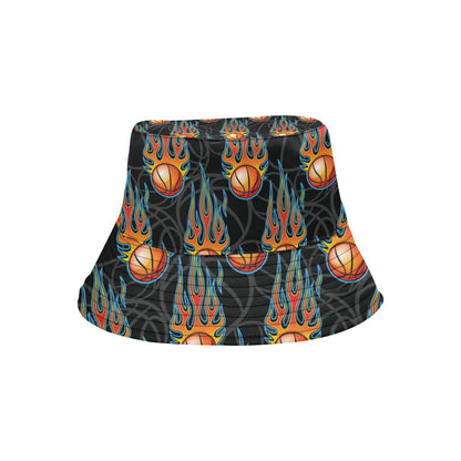 Basketball Fire Print Pattern Unisex Bucket Hat