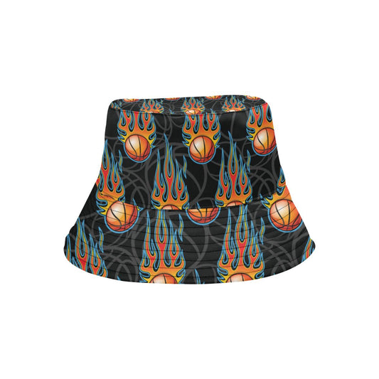 Basketball Fire Print Pattern Unisex Bucket Hat