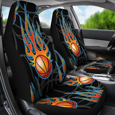 Basketball Fire Print Pattern Universal Fit Car Seat Covers