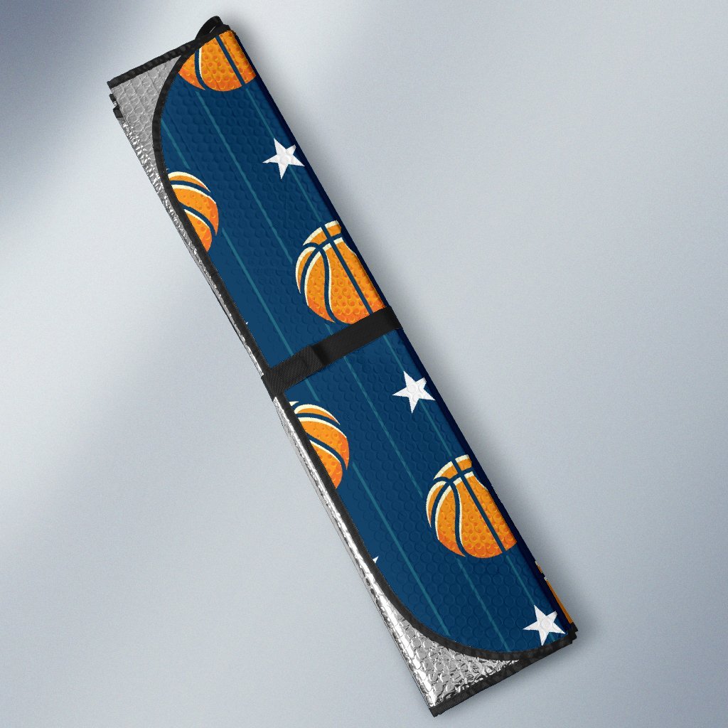 Basketball Star Print Pattern Car Sun Shade For Windshield