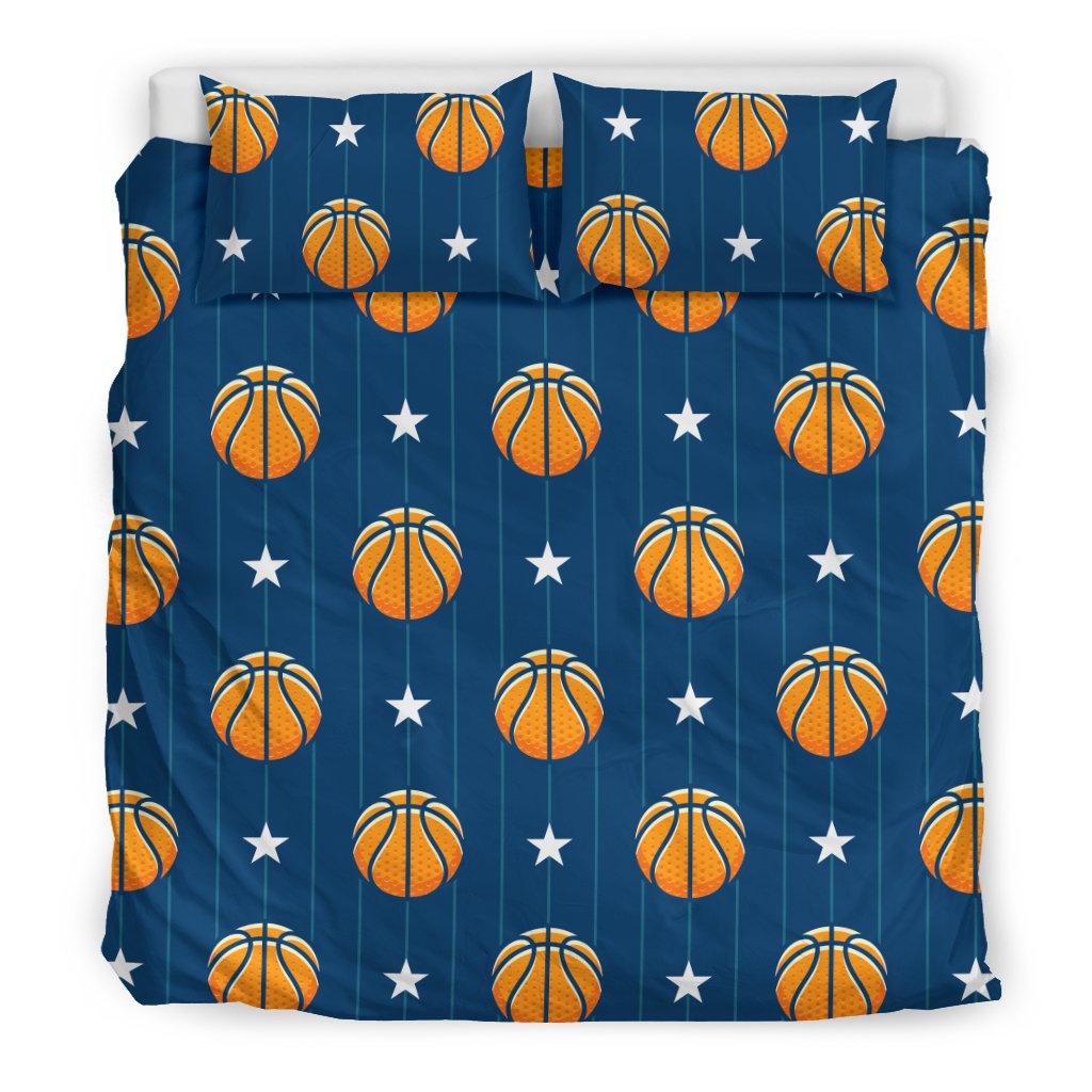 Basketball Star Print Pattern Duvet Cover Bedding Set