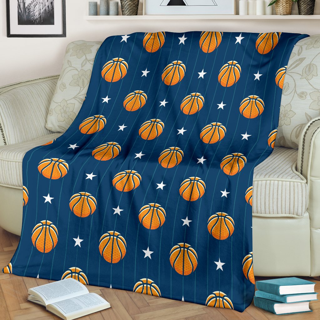 Basketball Star Print Pattern Fleece Blanket