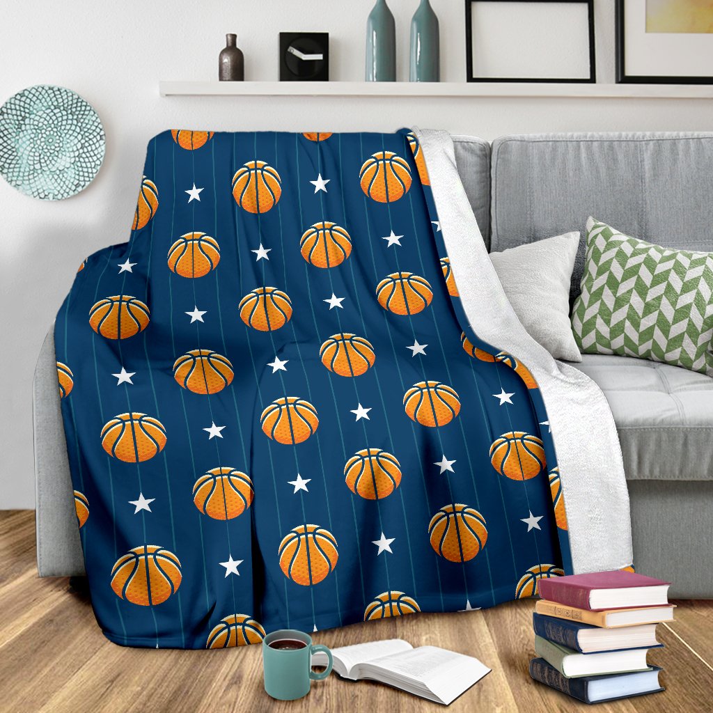 Basketball Star Print Pattern Fleece Blanket