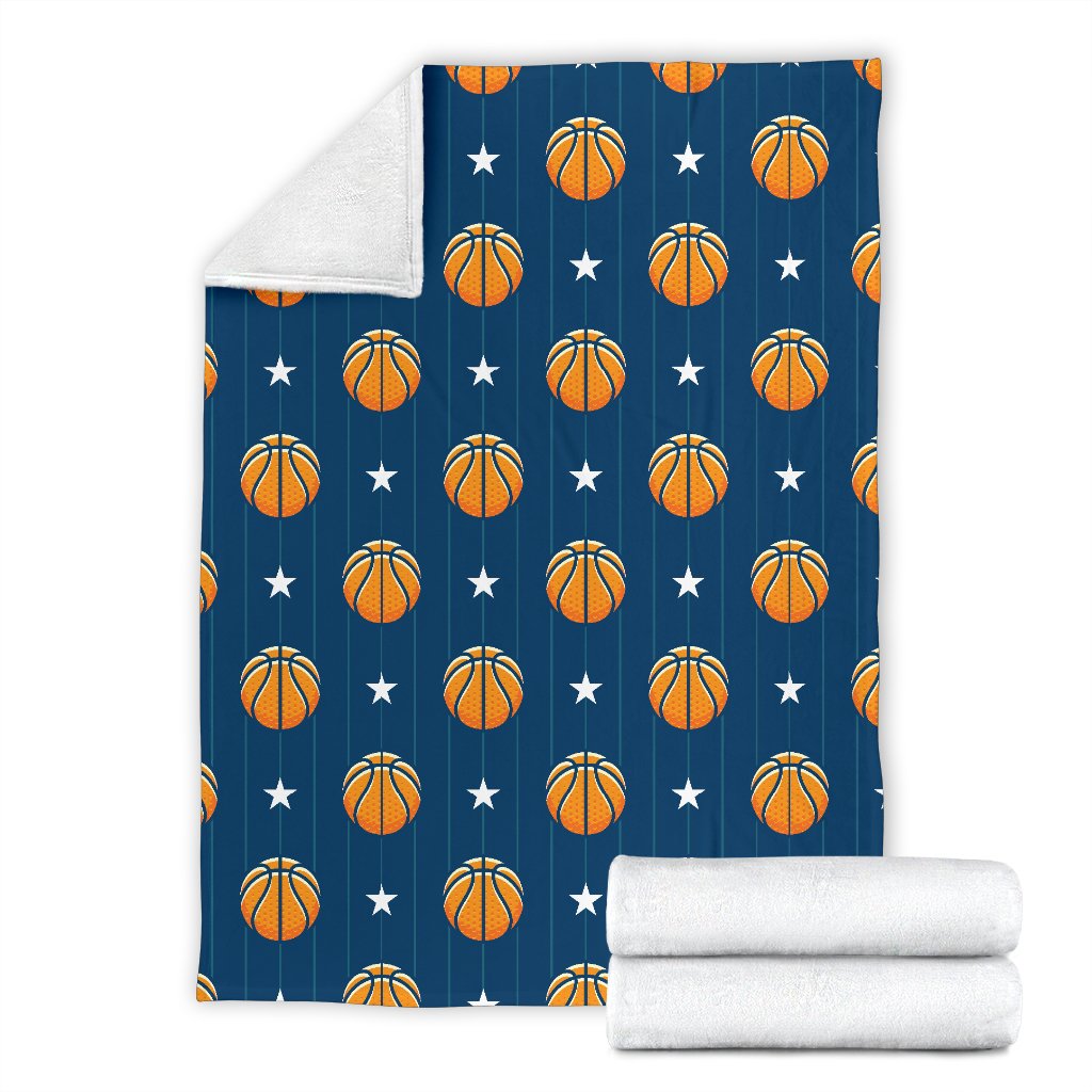 Basketball Star Print Pattern Fleece Blanket