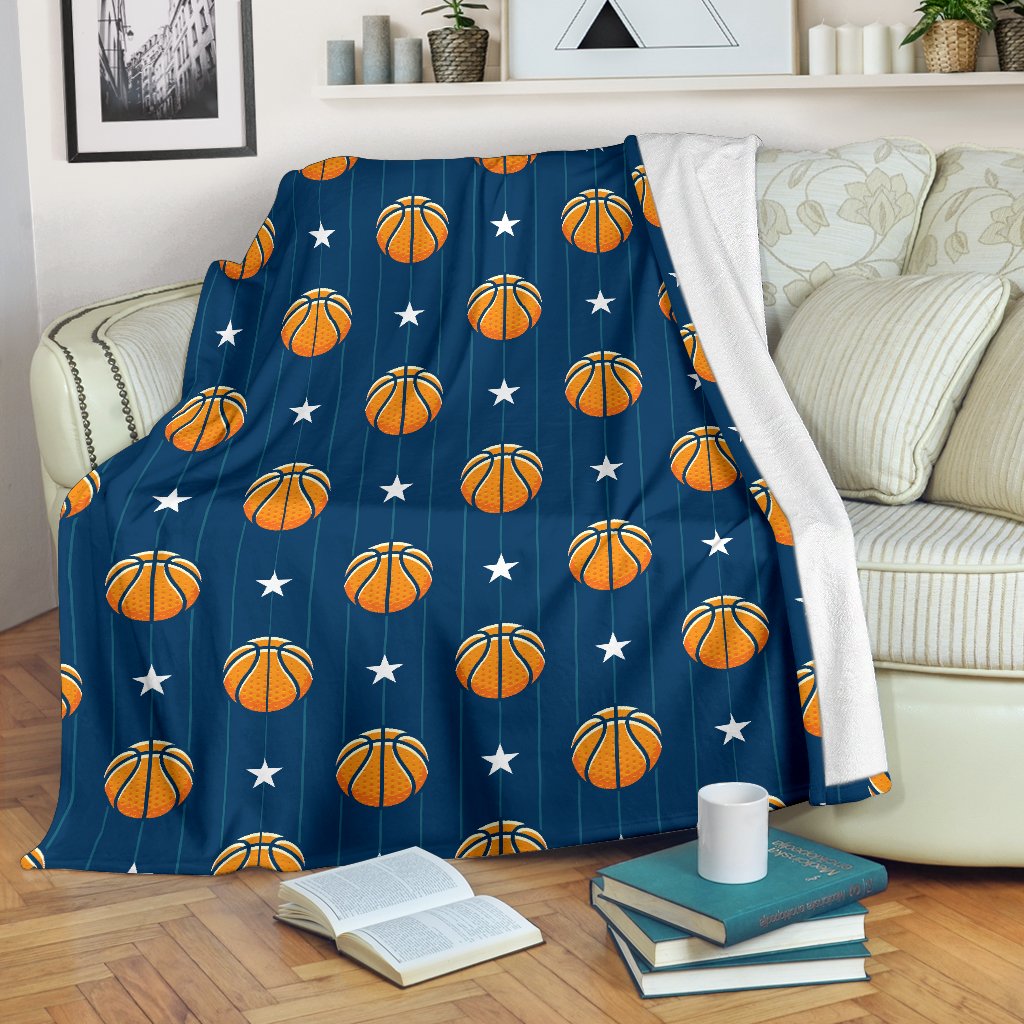 Basketball Star Print Pattern Fleece Blanket