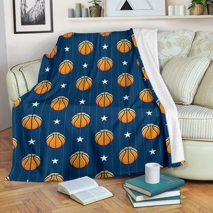 Basketball Star Print Pattern Fleece Blanket