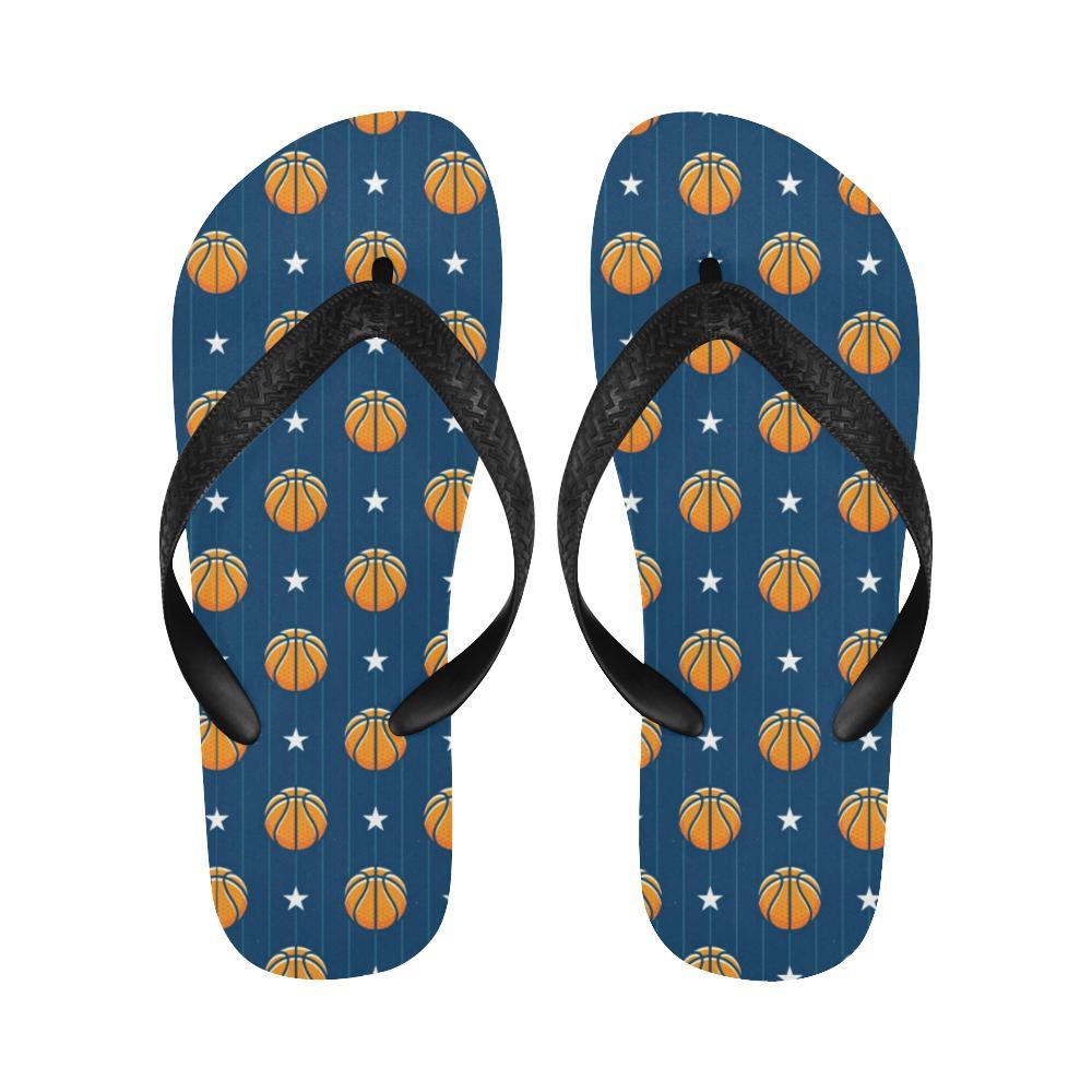Basketball Star Print Pattern Flip Flops-JTAMIGO.COM