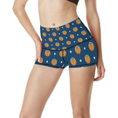 Basketball Star Print Pattern High Waisted Spandex Shorts-JTAMIGO.COM