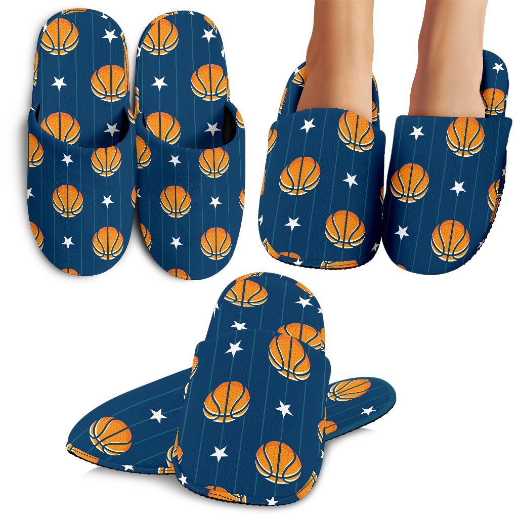Basketball Star Print Pattern House Slippers