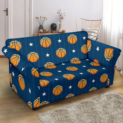 Basketball Star Print Pattern Loveseat Slipcover-JTAMIGO.COM