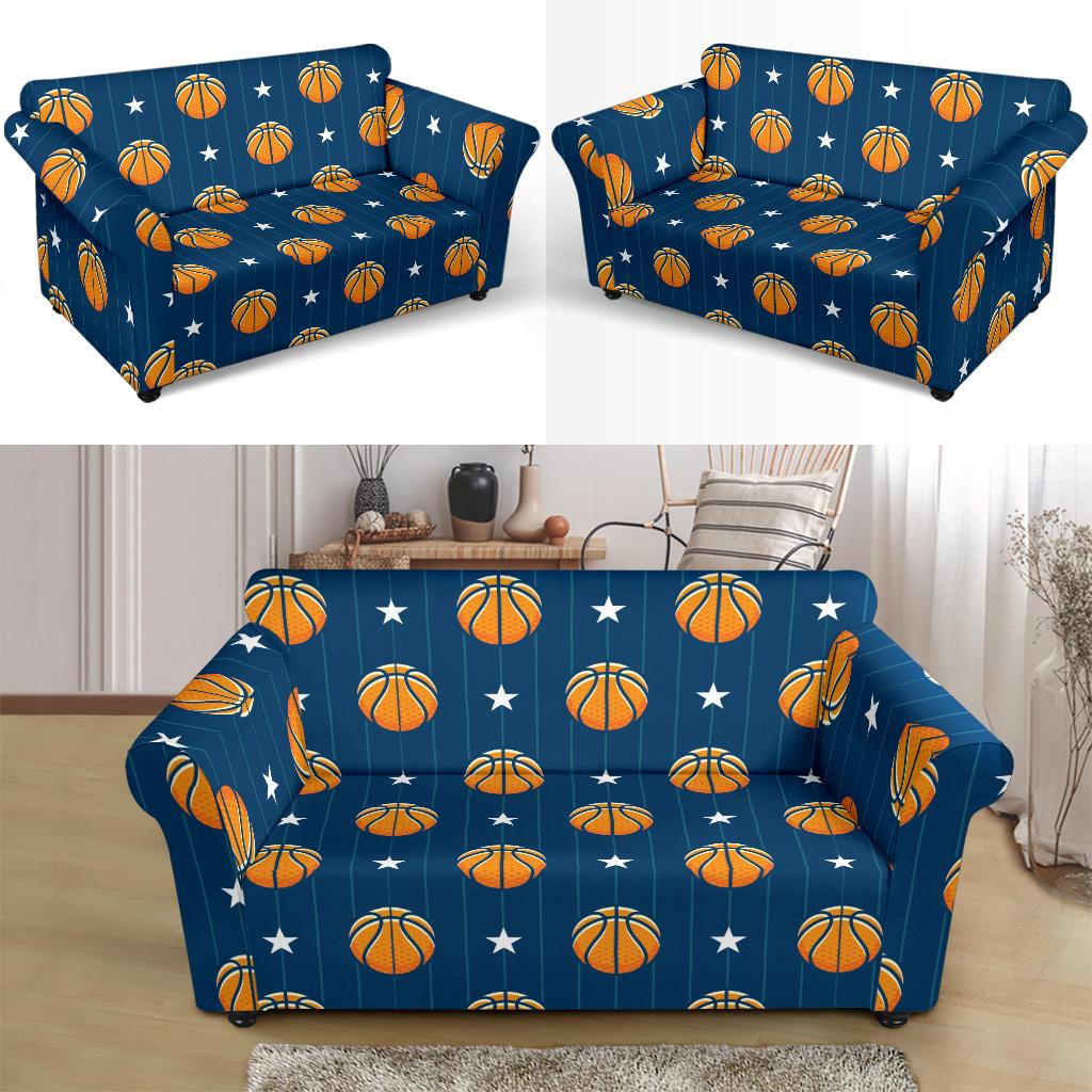 Basketball Star Print Pattern Loveseat Slipcover-JTAMIGO.COM