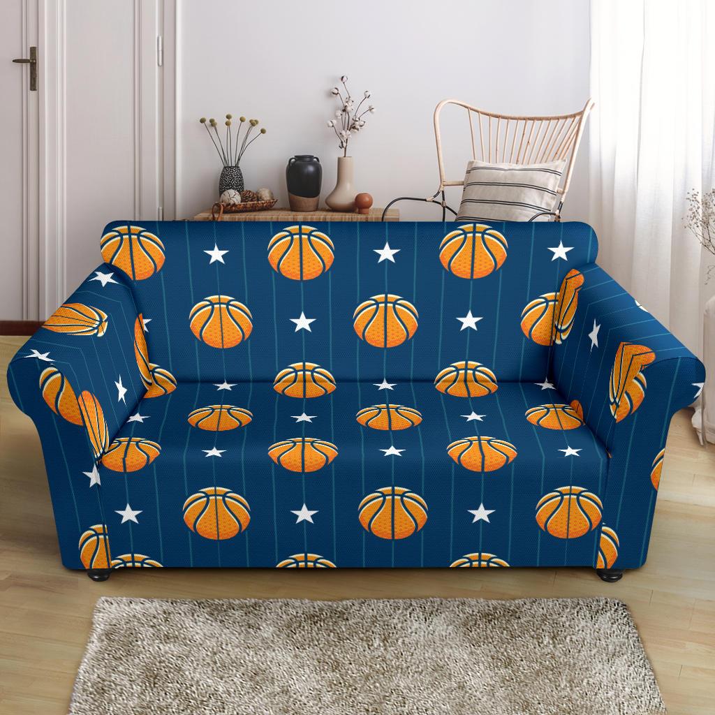 Basketball Star Print Pattern Loveseat Slipcover-JTAMIGO.COM