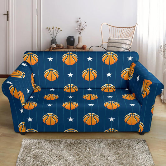 Basketball Star Print Pattern Loveseat Slipcover-JTAMIGO.COM