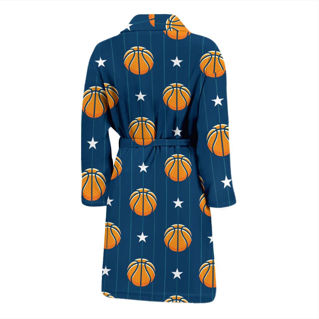 Basketball Star Print Pattern Men Bath Robe-JTAMIGO.COM