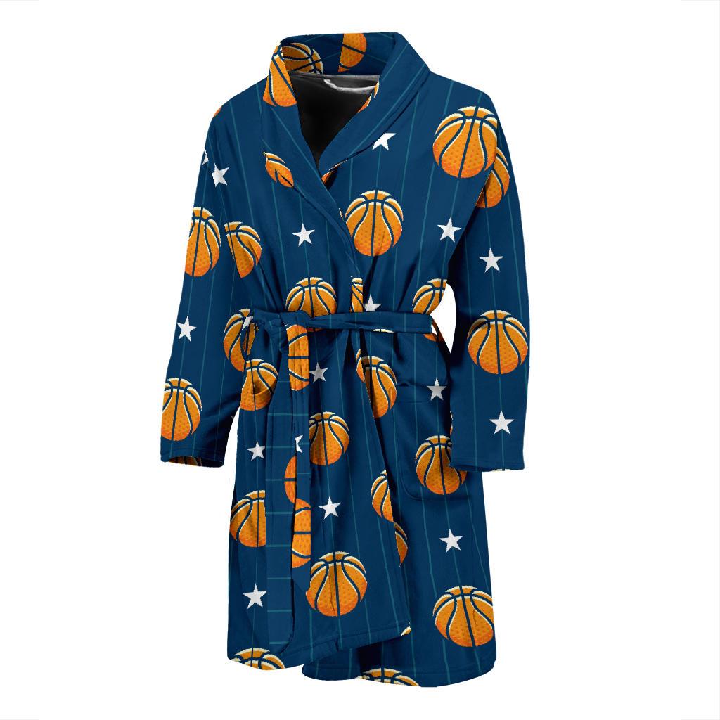 Basketball Star Print Pattern Men Bath Robe-JTAMIGO.COM