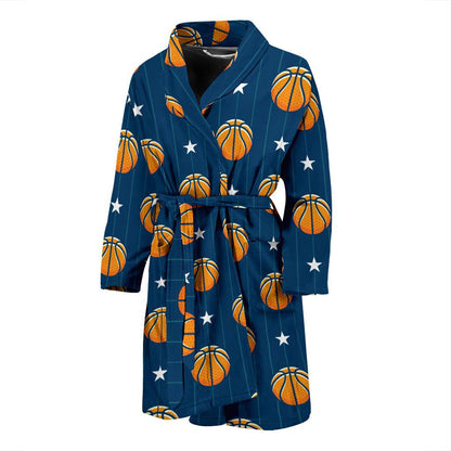 Basketball Star Print Pattern Men Bath Robe-JTAMIGO.COM