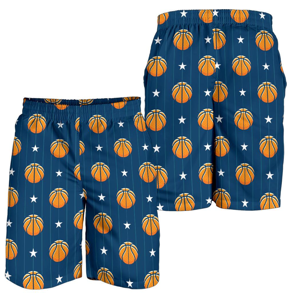 Basketball Star Print Pattern Mens Shorts-JTAMIGO.COM