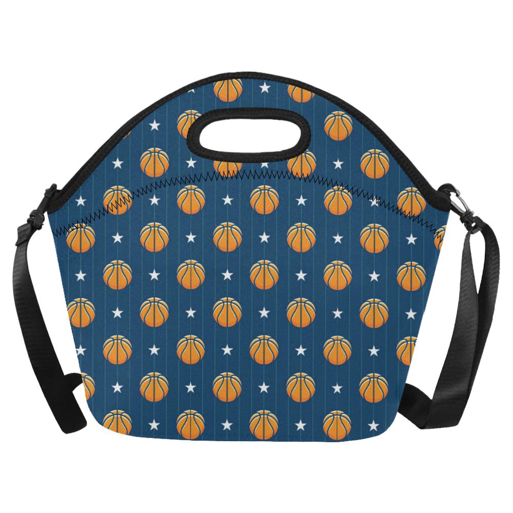 Basketball Star Print Pattern Neoprene Lunch Bag (Model 1669)(Large)-JTAMIGO.COM